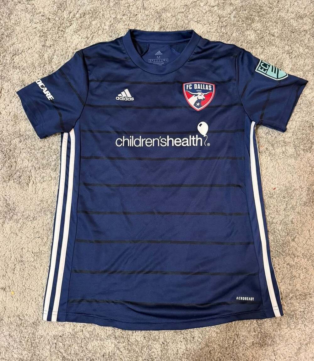 Adidas FC Dallas Soccer Jersey #22 Men’s M Blue ECNL Children’s Health